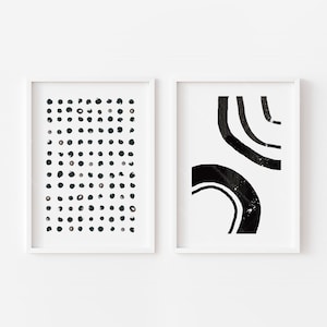Black and White Abstract Art Prints: Minimalist Home Decor (Digital Download)
