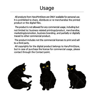 Black Cat Art Print: Minimalist Cat Lover Gift (Digital Download) image 10
