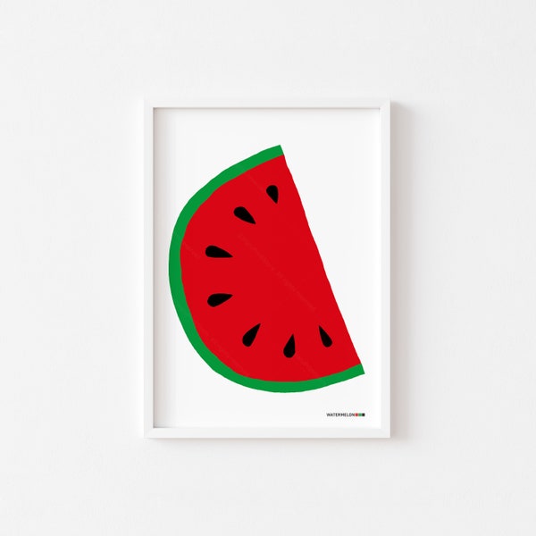 Watermelon Print, Fruit market Watermelon art print, Kitchen Wall Art, Watermelon printable digital download, Fruit Printable Art, Summer