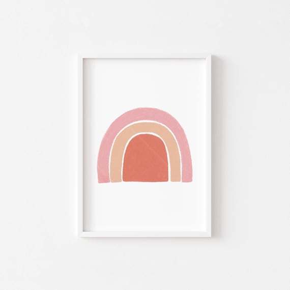 Boho Rainbow Nursery Printable Wall ArtMid Century PrintBoho | Etsy