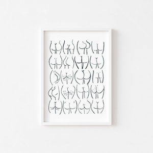 Body Positive Butt Art Print: Funny Bathroom Decor (Digital Download)