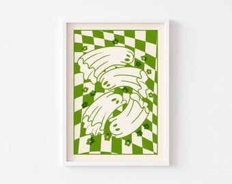 Retro Ghost Print: Trendy Halloween Wall Art (Digital Download)