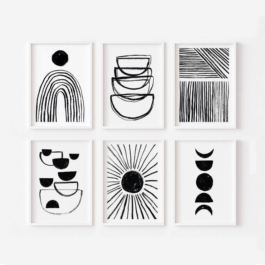Boho Art Set of 6 Prints,boho Prints Set of 6 ,printable Wall Art ...
