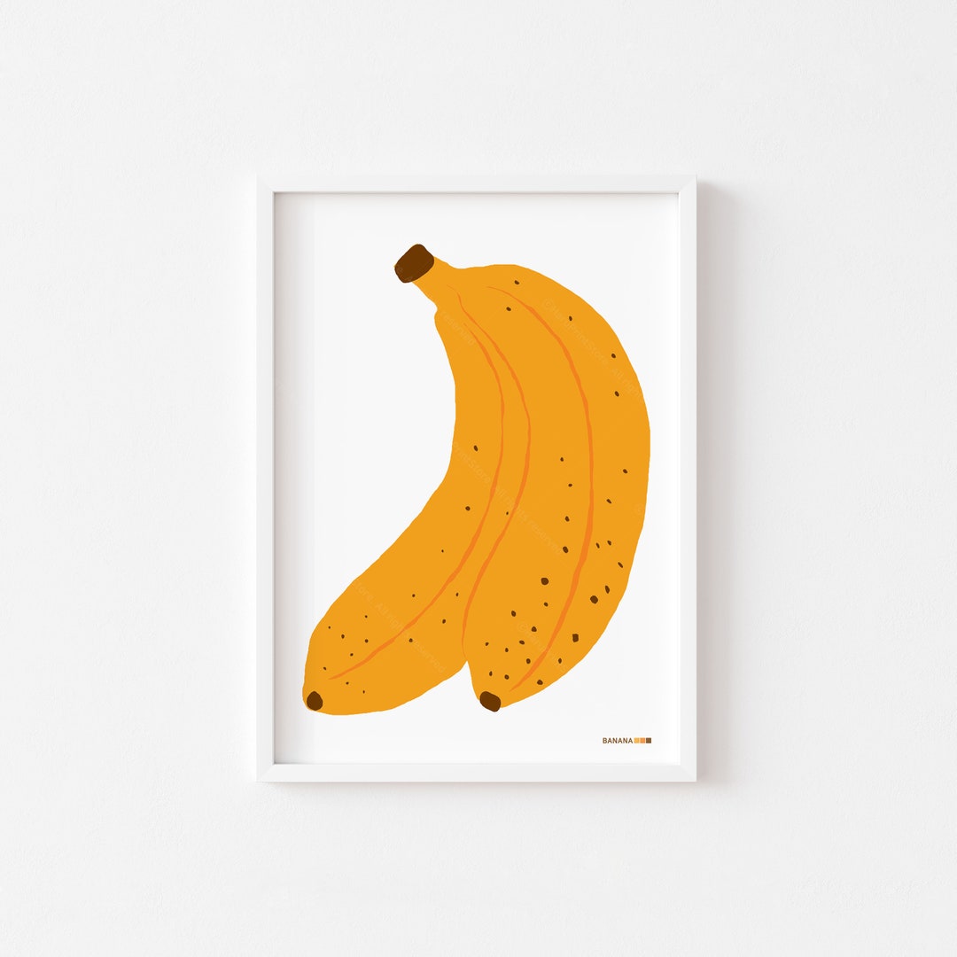 Banana Poster for Kitchen, Instant Download, Banana Wall Art, Banana