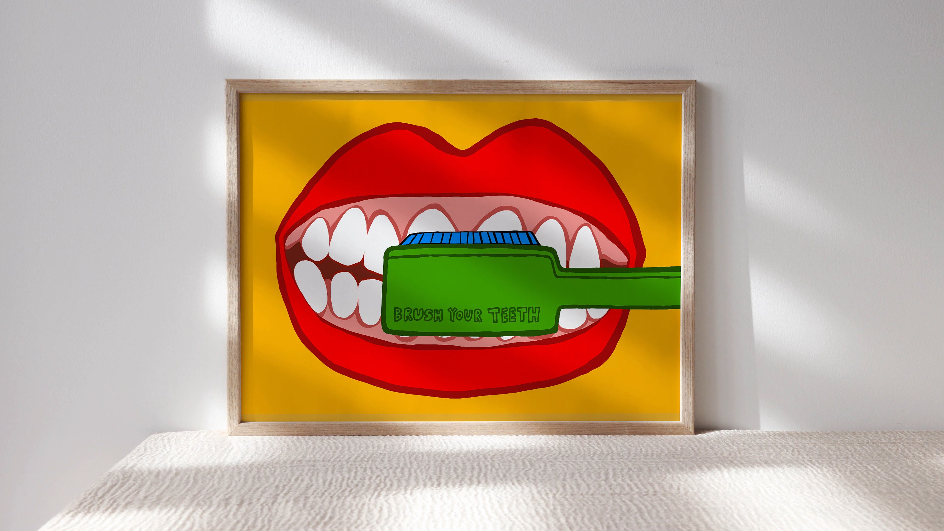 Brush Your Teeth Funny Bathroom Art Print (Digital Download)