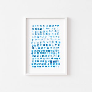 Blue wall art,Minimalist wall art printable,watercolor painting,Modern Minimalist Abstract Art Prints Poster,Bedroom wall decor,Home Decor