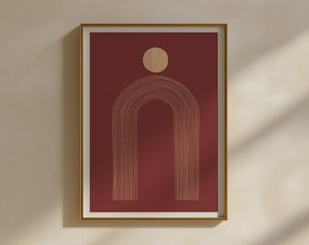 Boho Arch Wall Art: Abstract Minimalist Print (Digital Download)