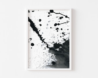 Black and White Abstract Art Print: Minimalist Modern Decor (Digital Download)