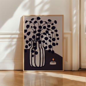 Abstract Vase Plant Art Print: Modern Home Decor (Digital Download)