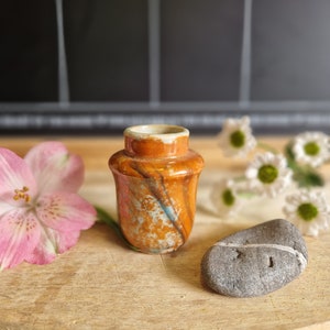 Vintage stoneware Bottle  pot vintage vase display prop flower pot antique stunning colours bottles wedding tall jar