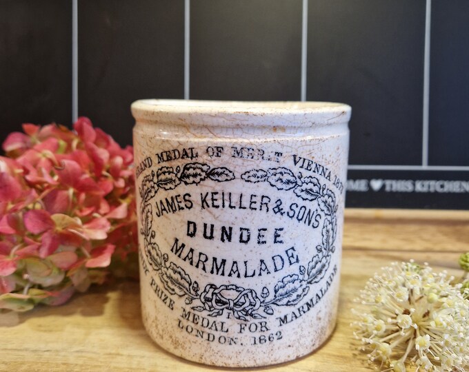Vintage Stoneware Jam Pot off White Ironstone Dundee 1lb Marmalade Jar