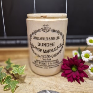Vintage Steinzeug Marmelade Topf Ironstone Dundee 1lb Marmelade große Orangenmarmelade