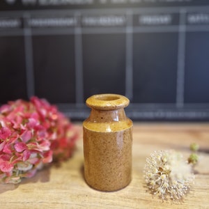 Vintage stoneware Bottle honey glaze vintage ironstone vase display flower pot antique kitchen Decor wedding bud candle holder