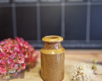 Vintage stoneware Bottle honey glaze vintage ironstone vase display flower pot antique kitchen Decor wedding bud candle holder