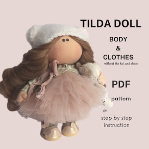 Cartamodello per bambola di pezza da cucire Cartamodello elettronico e tutorial per realizzare bambole in formato PDF Modelli per bambole di pezza vintage Cartamodello RAG SEWING Doll