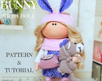 Bunny Tilda Doll Sewing Pattern: Body, Clothes Tutorial (PDF)