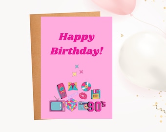 90s Nostalgia Birthday Card | Funny Retro Style