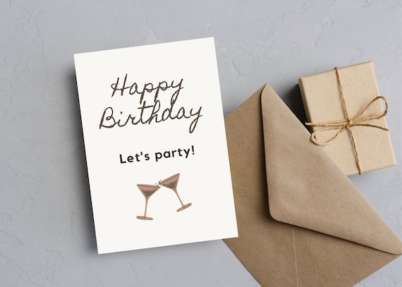 Artery8 Art Deco Martini Grußkarte – Blanko Karte Für Geburtstag, Dank Oder Glückwunsch