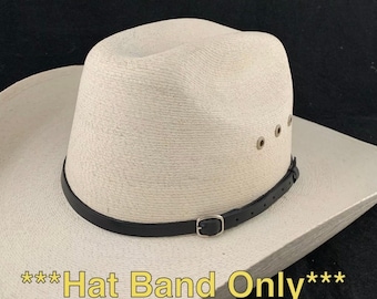 White Stitched Leather Hatband Hat Band /& Bracelet Keychain Woman Man Unisex Cowboy Cowgirl Rodeo Western