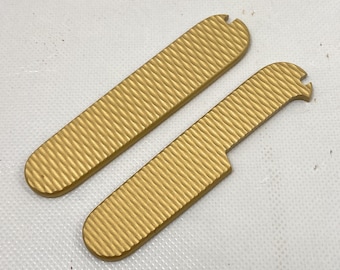 Custom Gold Titanium Scales for Victorinox 91mm Swiss Army Knife, Spartan, Tinker +