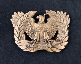 U.S. Military Army Warrant Officer Eagle Rising Solid Brass Belt Buckle