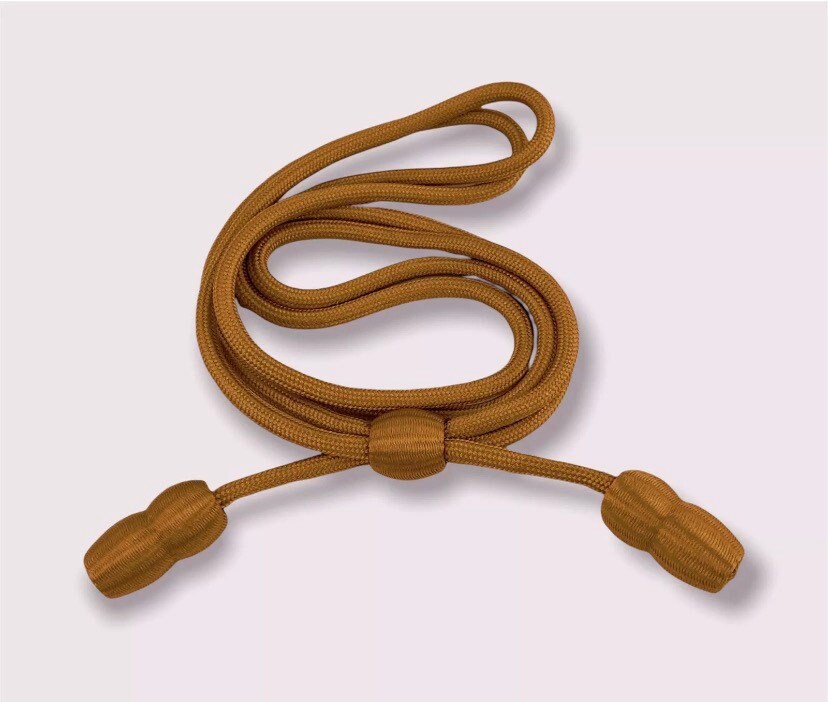US Army Quartermaster Buff, Tan Acorn Stetson Campaign Hat Cord, Military Hat Band