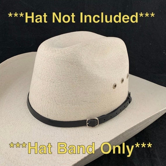 Black Genuine Leather Hat Band for Western Cowboy Hats Men Etsy