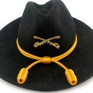US Army Cavalry Yellow Acorn Campaign Hat Cord, Military Trooper Hat ...