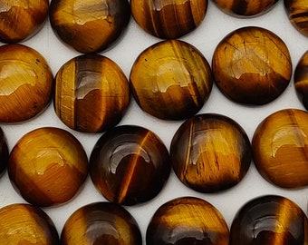 12mm Round Tiger Eye Cabochon, AAA Quality Gemstone