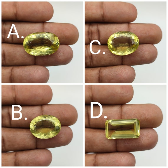 AAA Quality100 Natural Lemon Topaz Faceted Cut Gemstone Free Size