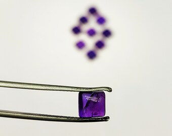 5mm AAA Amethyst Cabochon: Purple Square Gemstone