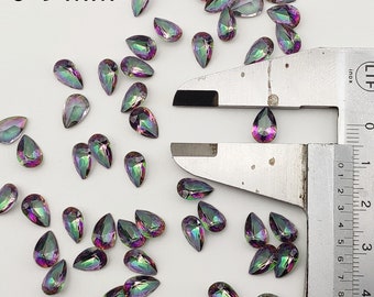 AAA-kwaliteit Rainbow Mystic Topaas cabochon – druppelvorm 6*9 mm losse edelsteen - Sieraden maken