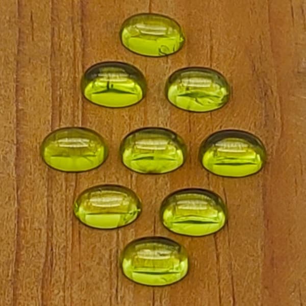 AAA Quality-5x7 mm-Natural Peridot Oval Loose Cabochon-Green Smooth Peridot Gemstone-Amazing Peridot For Making Jewlery-Smooth Cabochons