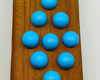 Doornroosje Turquoise cabochon | Ronde losse edelsteen van 10 mm