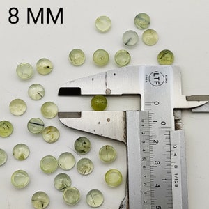 AAA Qualty-8MM Natur Prehnit Cabochon-Runde Form Edelstein-Lose Prehnit Lot-Makramee Machen Edelsteine-Boden Flach Edelstein-Versandkostenfrei