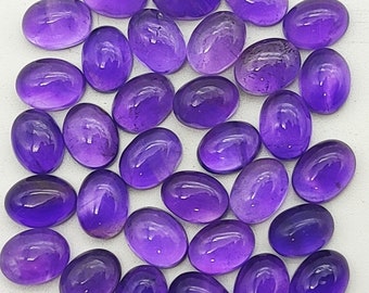 6*8mm Oval Natural Amethyst Cabochon-Loose Stone Cabochon-Semi Precious Gemstone-Gemstone cabochon-Purple Amethyst-Smooth Polished Gemstone