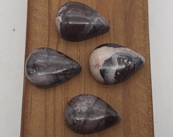 Natuurlijke jaspis druppelcabochon, gepolijste edelsteen plaksteen (13 x 18 mm)
