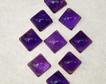 7mm Natural AMETHYST pyramid square cabochon 7mm amethyst square 7mm African amethyst fancy shape cut unique 7mm amethyst rare shape