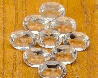 Aaa Qualité 5x7mm | Pierre précieuse ovale à facettes de quartz de cristal naturelle | Bijoux à quartz clair faisant des pierres | Pierres précieuses lâches | Quartz de cristal