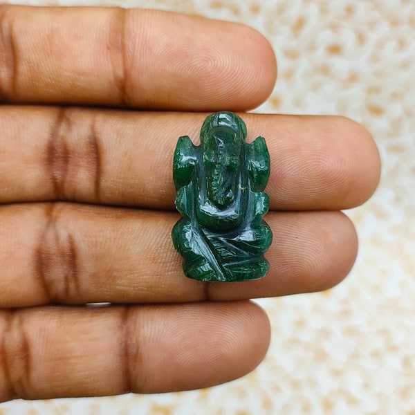 AAA Quality Natural Dark Green Aventurine Ganesh Statue-Green Jade Ganesh-Hand Carved Natural Crystal Ganesh-Aventurine Ganesh-Unique Gift