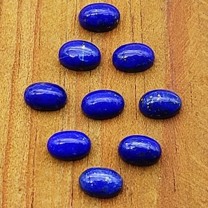 8*10mm Natural Lapis Lazuli Gemstone Cabochon-Oval Shape Flatback Gemstone-Brilliant Deep Blue Color-For Jewelry Making-December Birthstone