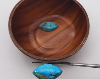 Blauwkoper turkoois cabochon, markiezin edelsteen (13 x 23 mm) - Lot van 10 stuks