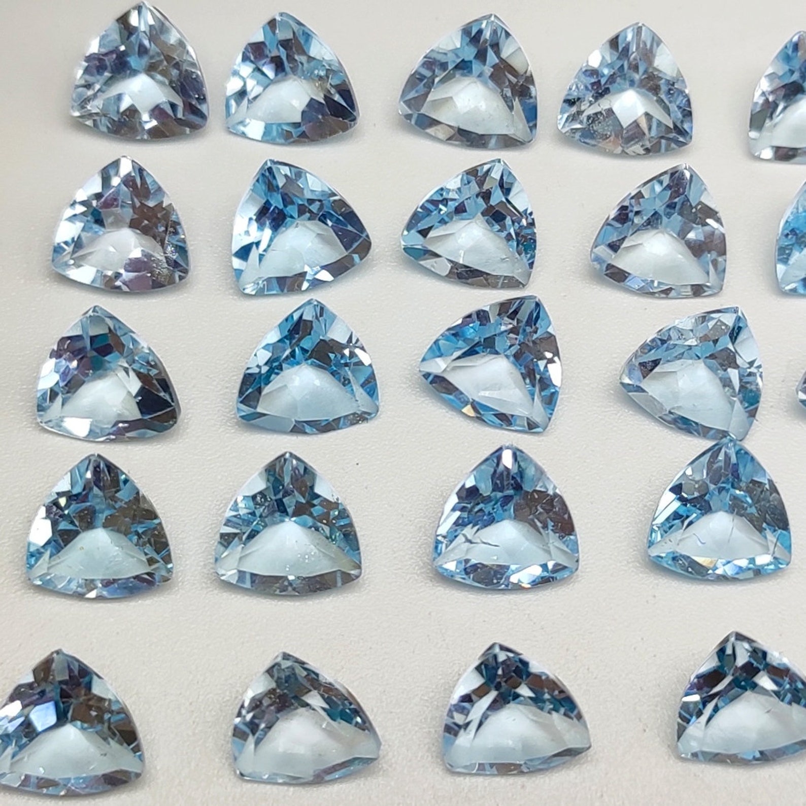 66mm Blue Topaz Trillion Cut Stone-top Quality Blue Topaz Faceted Cut ...