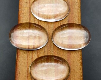 Kristalkwarts cabochons, ovale plaksteen edelsteen (18 x 24 mm)
