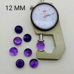 AAA+Quality 12MM Natural Amethyst Cabs Round Cabochon Calibrated Loose Gemstone Good Quality cabochon FlatBack Gemstone  February Birthstone