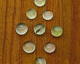 AAA Qualty-4MM Ronde vorm-natuurlijke Prehnite Cabochon-10 PC-gekalibreerde grootte Prehnite-Macrame maken edelstenen-flatback Cabochon-free verzending