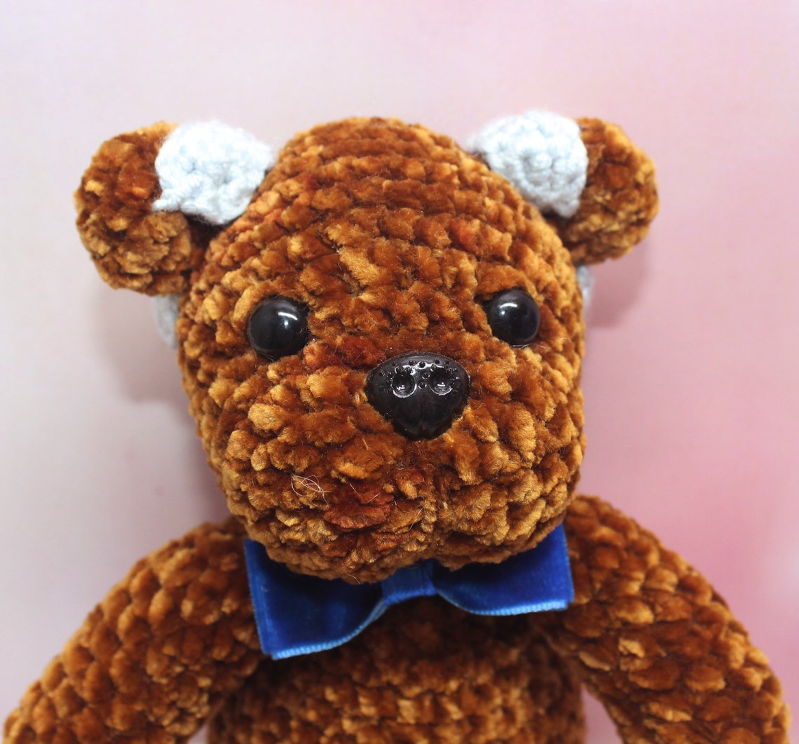 Teddy bear knitted in hearing aids Etsy