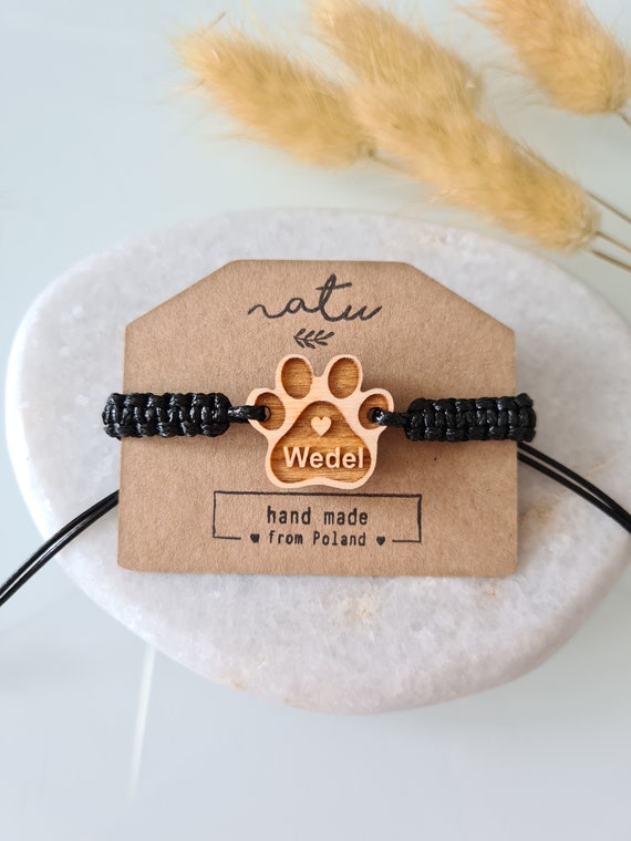 Personalized Dog Name Bracelet Animal Lover Gifts Dog Paw With