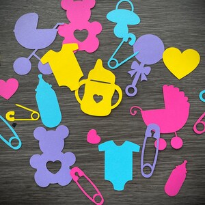 Jeu de 25 pièces prédécoupées pour baby shower aux couleurs mélangées