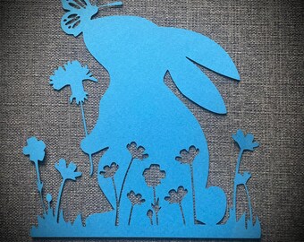 023 bunny with flowers SVG PNG for cutting cricut cardmaking diecut